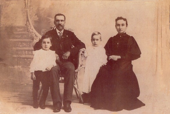 The Family of Henry C.  and Mary Ann Wells Herring.  From L to R: John B., Henry C., Jane Ann and Mary Ann.